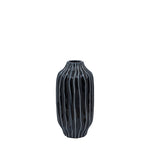 Organic Ribbed Vase Black Large - Organic Ribbed Vase Midnight Large Sterling Home 3