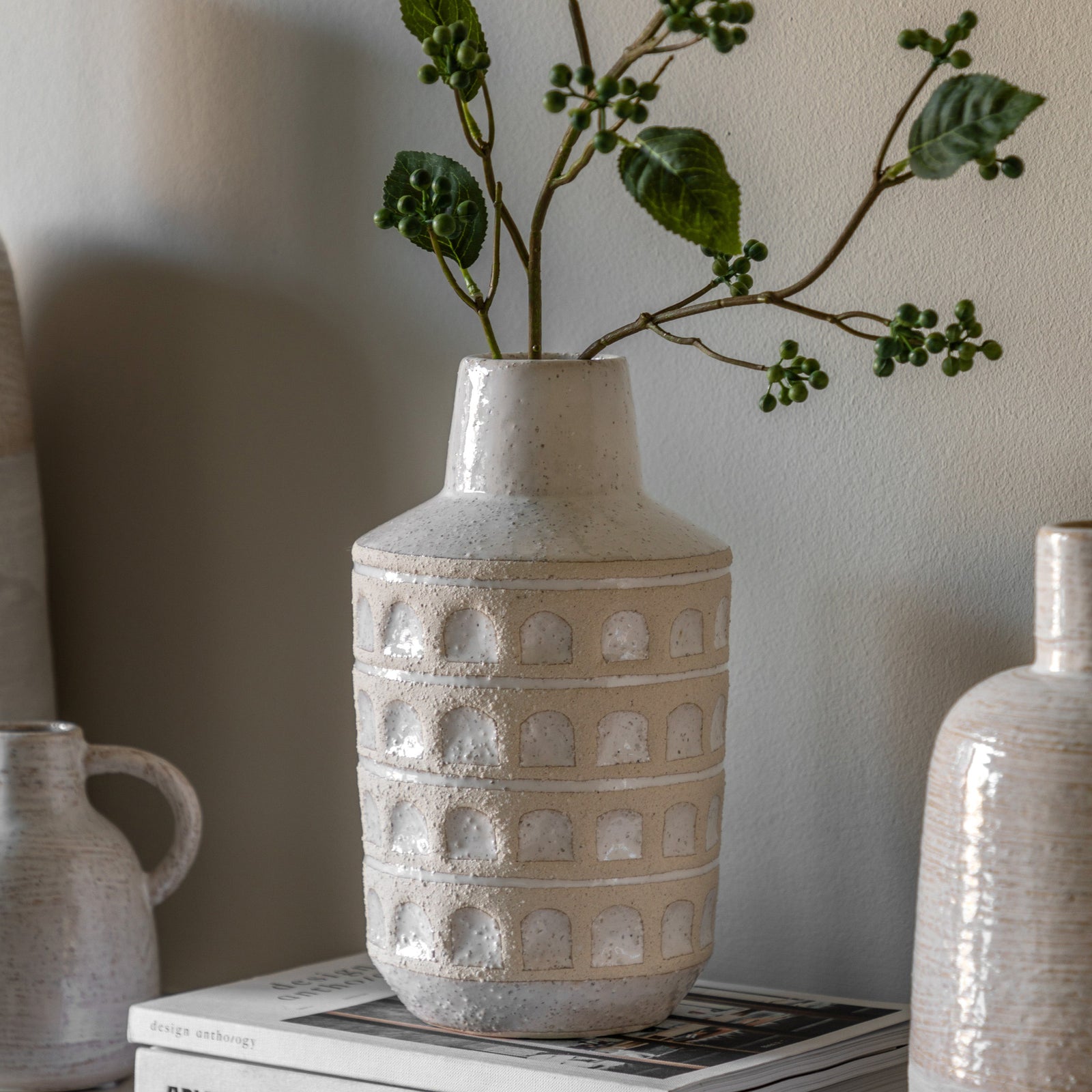 Capua Ceramic Graphic Vase - Capua Ceramic Graphic Vase Sterling Home 1