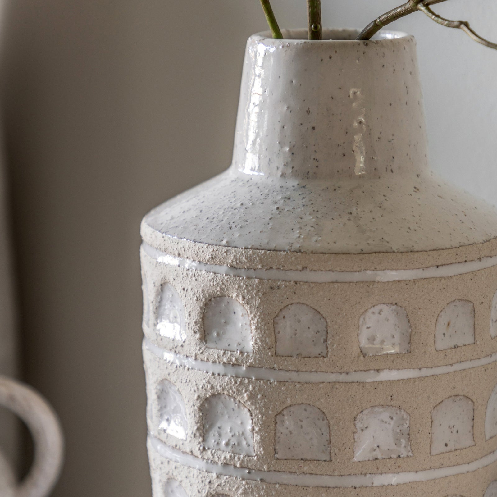 Capua Ceramic Graphic Vase - Capua Ceramic Graphic Vase Sterling Home 2