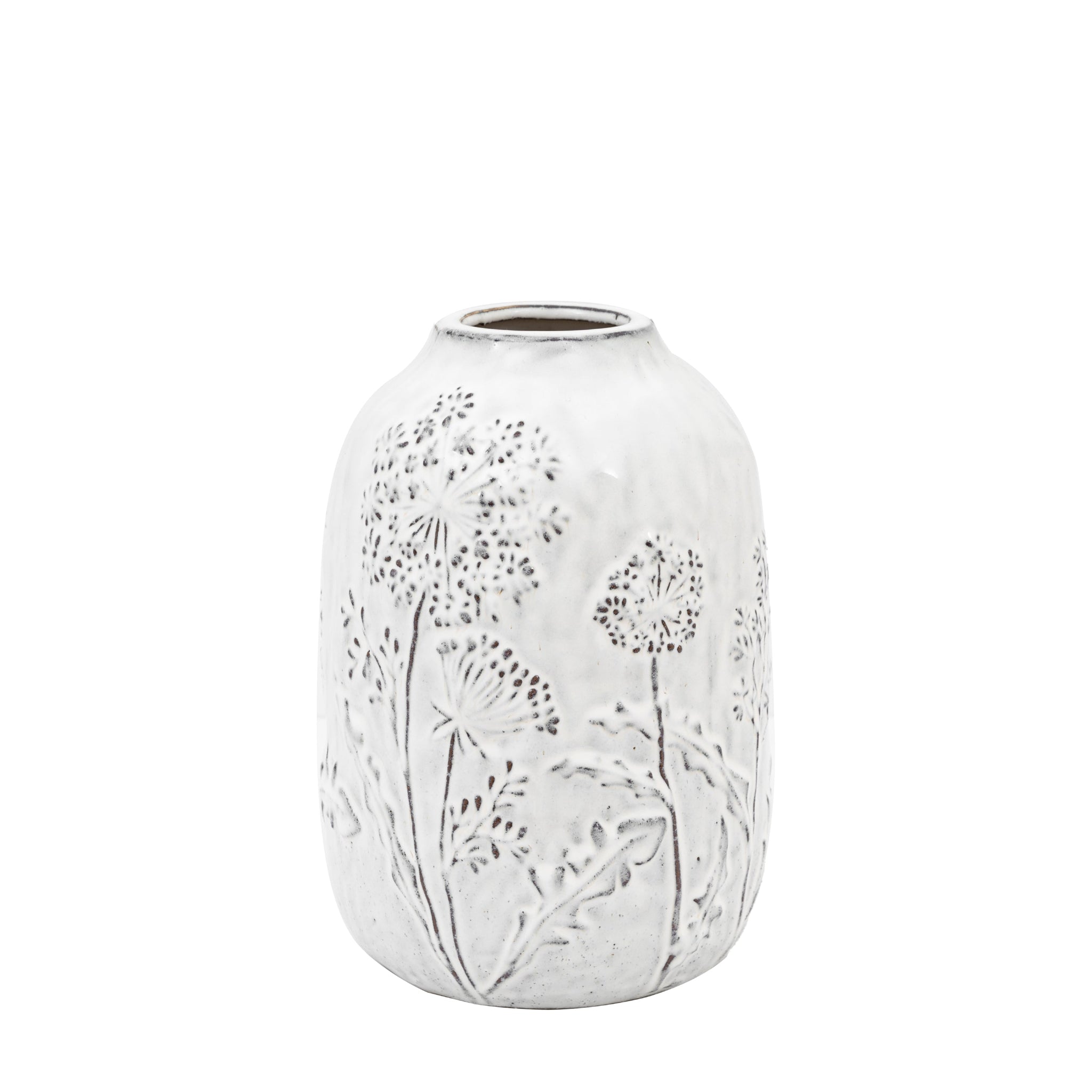 Meadow Embossed Ceramic Vase Large - Meadow Embossed Ceramic Vase Stone Large Sterling Home 3