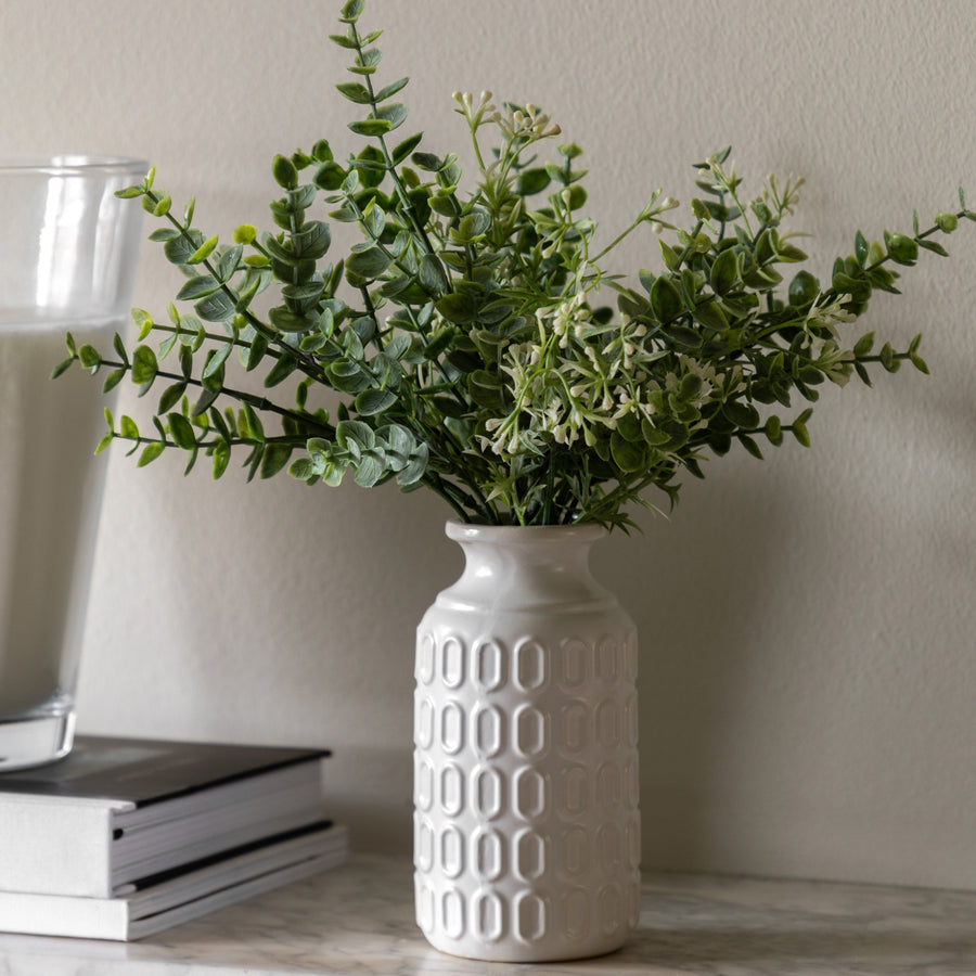 Artificial Eucalyptus With Retro Vase - Retro Vase with Eucalyptus Sterling Home 1
