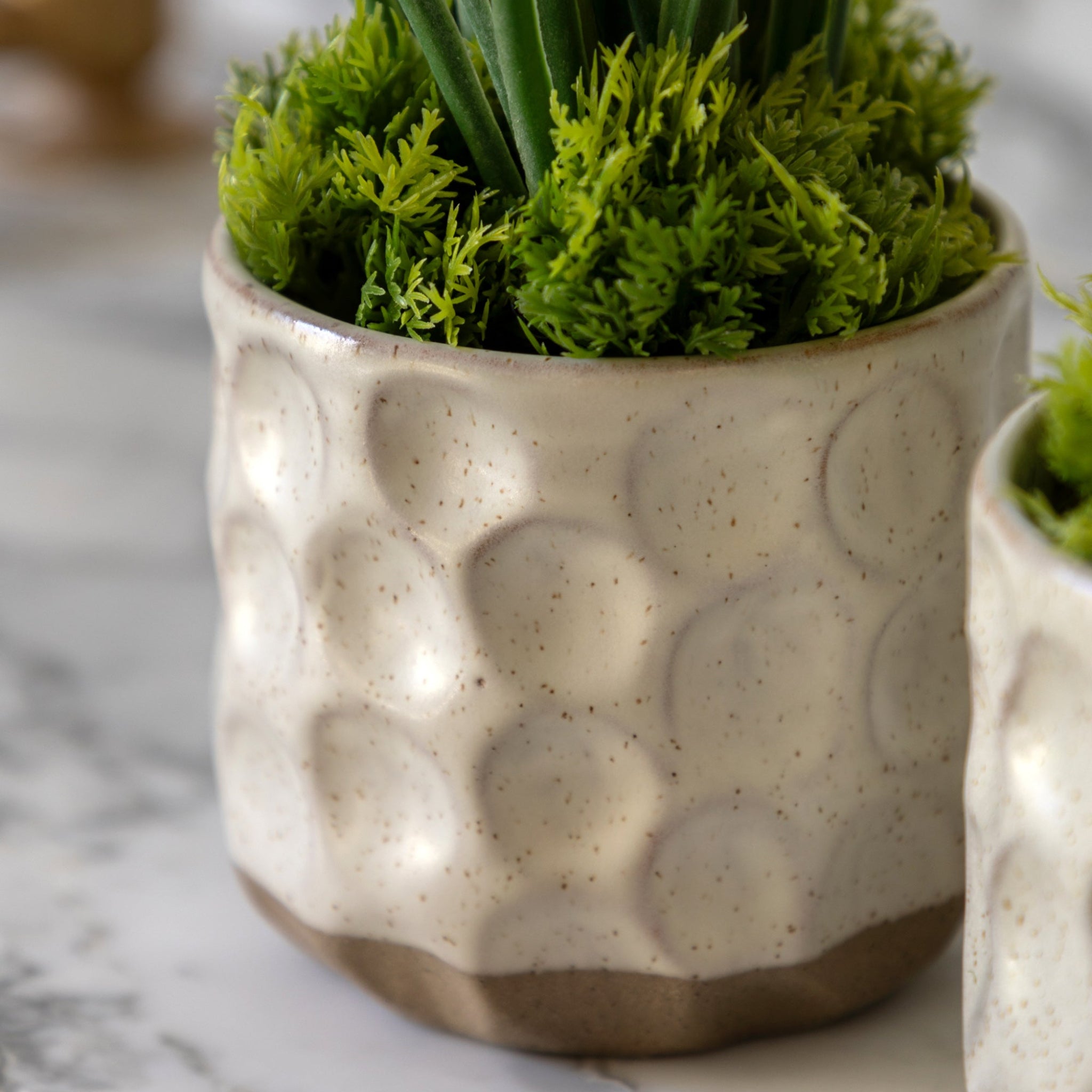 Spring Hydrangea In Ceramic Pots Set Of 2 - DHD Spring Hydrangea White in Ceramic Pots 2Pk Sterling Home 3