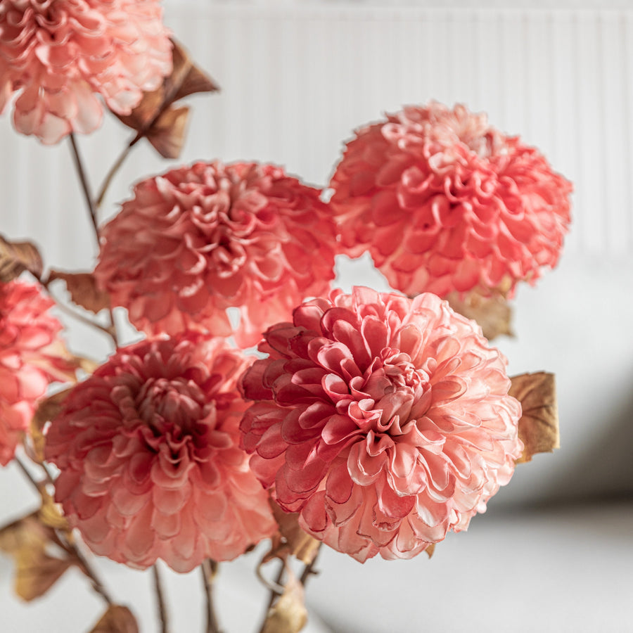 Dahlina Pink Set Of 6 Artificial Flowers - DHD Faux Stem Dahlia Apricot 73CM 6Pk Sterling Home 2