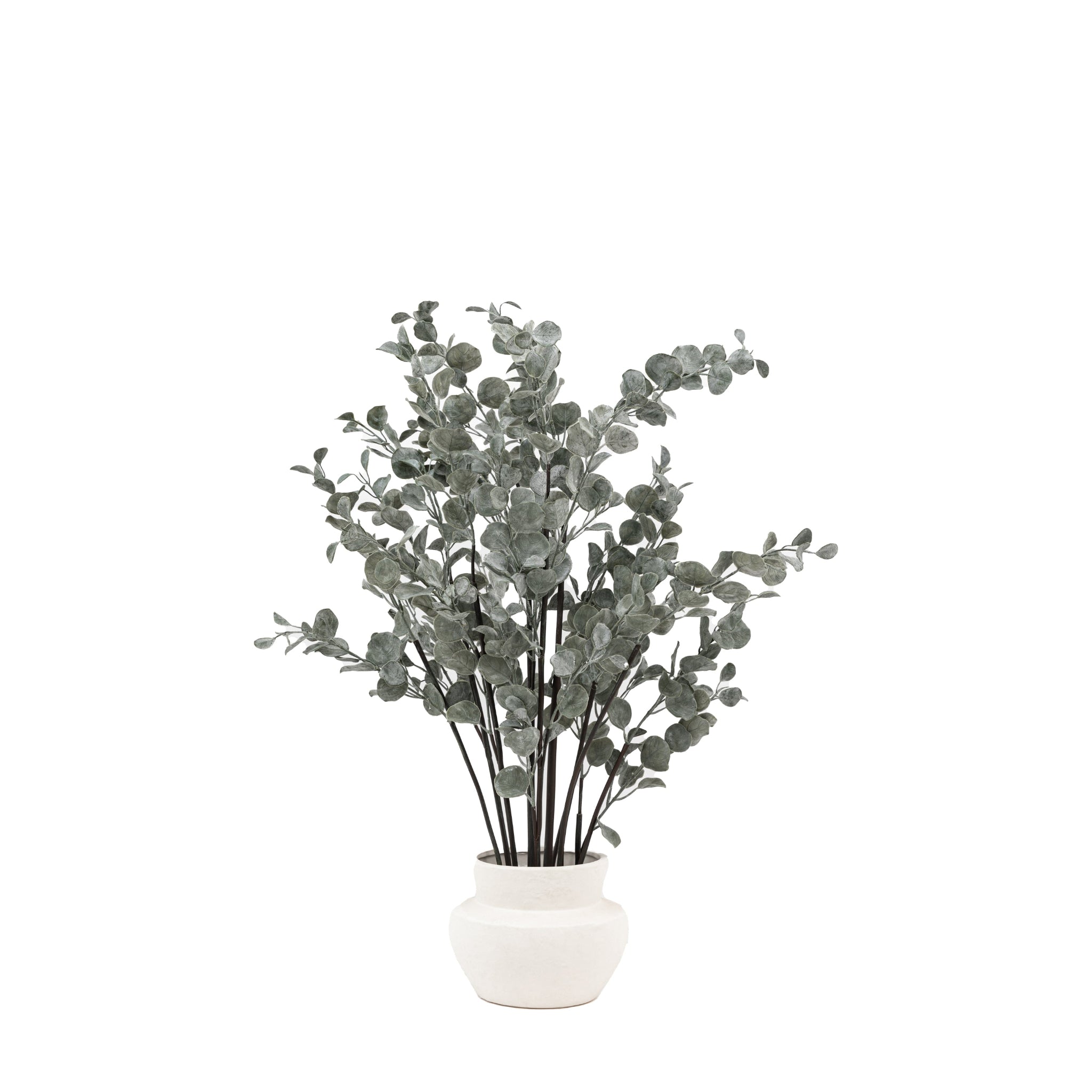 Artificial Eucalyptus In Ceramic Pot - Faux Eucalyptus in Ceramic Pot Ivory Sterling Home 3