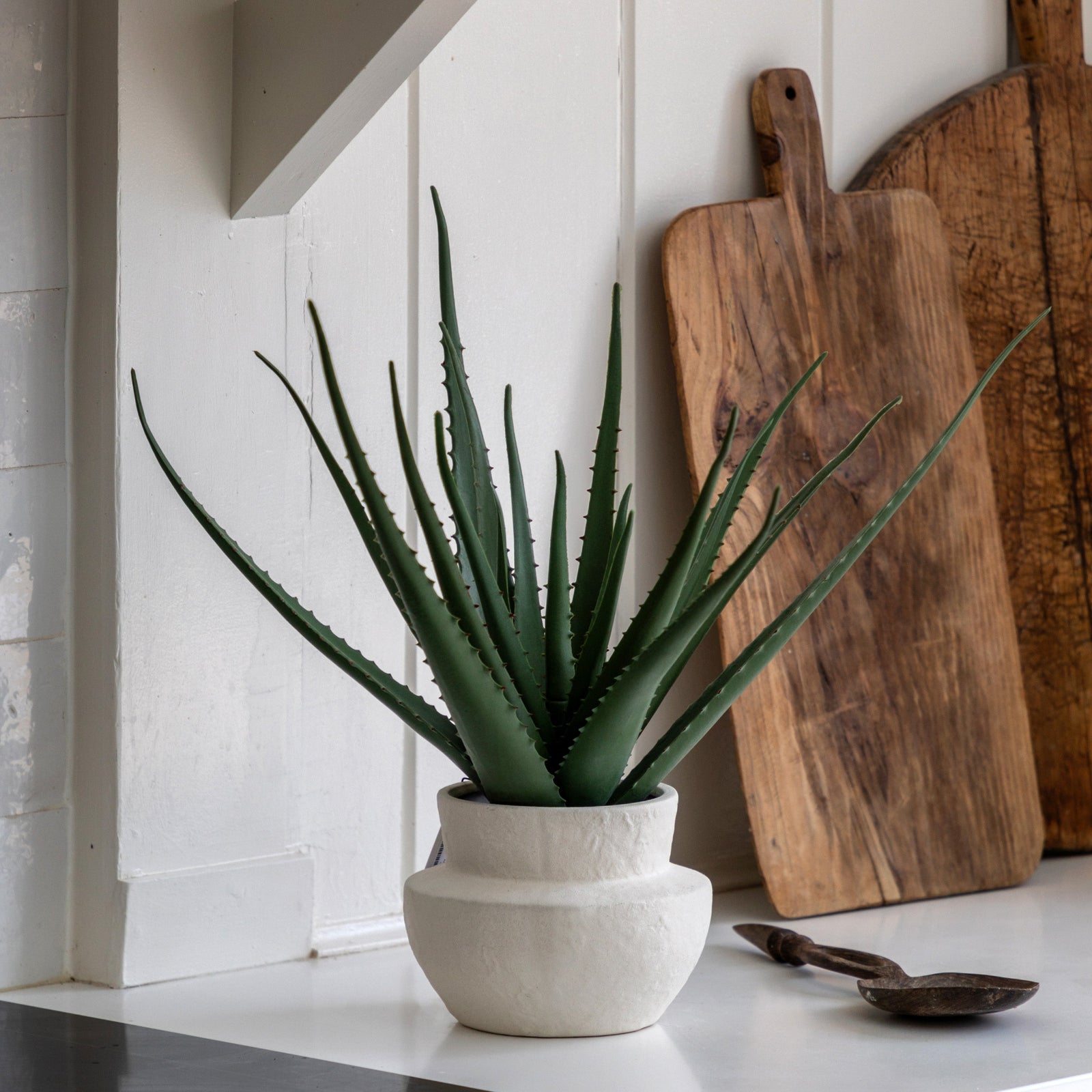 Artificial Aloe Vera In Ceramic Pot - Faux Aloe Vera in Ceramic Pot 41X46CM Sterling Home 1