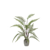 Artificial Tall Fern In Grey Textured Pot