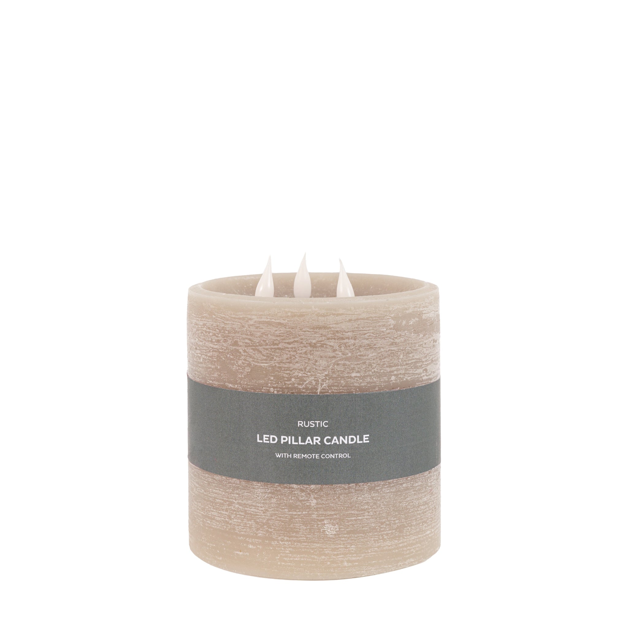 LED 3 Wick Grey Candle - LED 3 Wick Candle Warm Grey 15CM Sterling Home 3