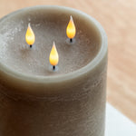 LED 3 Wick Grey Candle - LED 3 Wick Candle Warm Grey 15CM Sterling Home 2