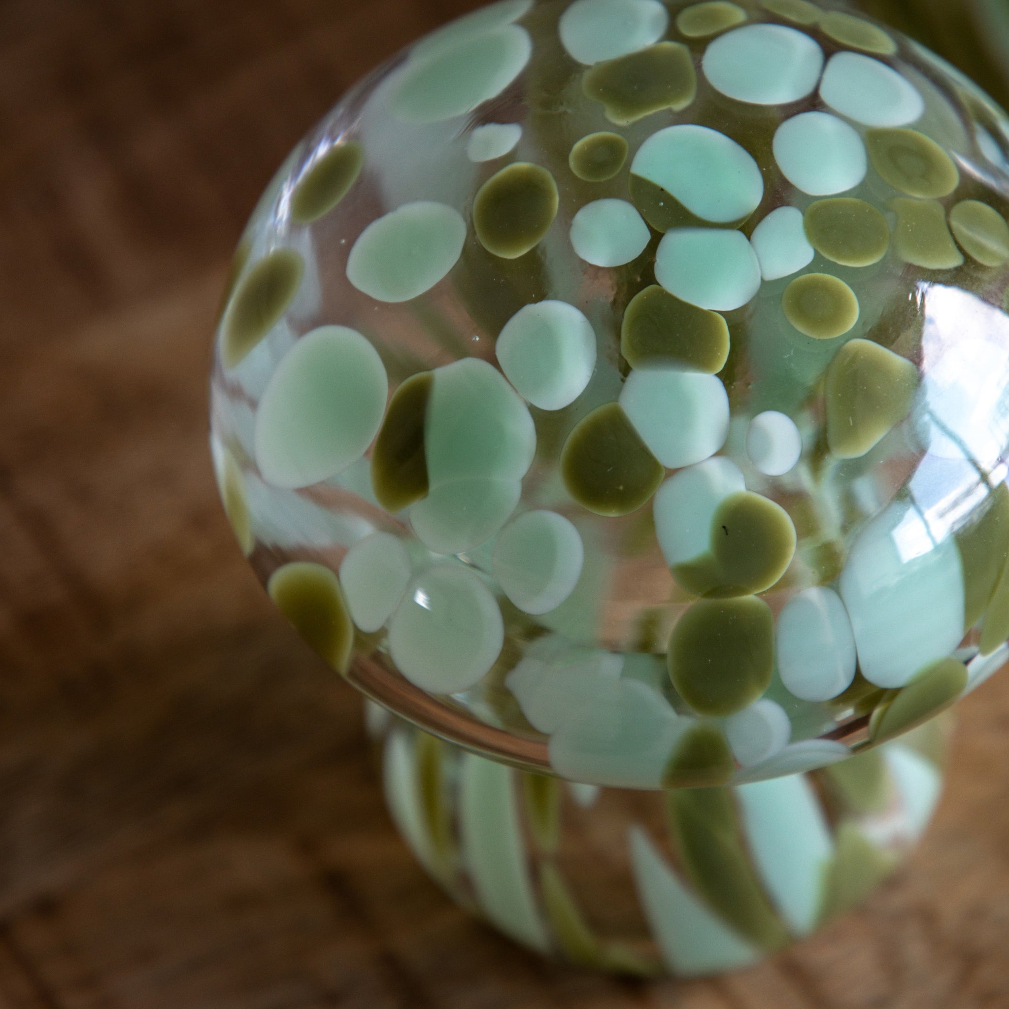 Green Confetti Glass Mushrooms Set Of 2 - DHD Confetti Glass Mushrooms Forest Green 2Pk Sterling Home 2