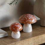 Orange Confetti Glass Mushrooms Set Of 2 - DHD Confetti Glass Mushrooms Burnt Orange 2Pk Sterling Home 1