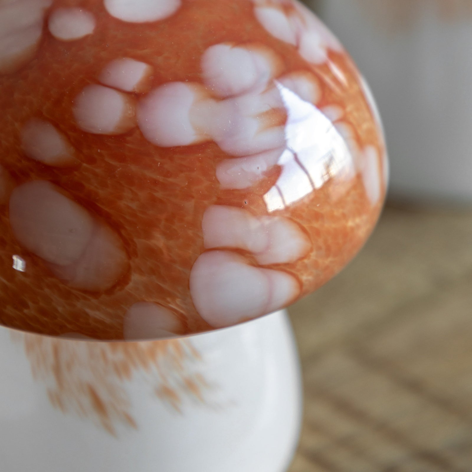 Orange Confetti Glass Mushrooms Set Of 2 - DHD Confetti Glass Mushrooms Burnt Orange 2Pk Sterling Home 2