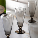 Grey Swirl Flute Glass Set Of 4 - DHD Swirl Flute Glass Smoked Grey 4Pk Sterling Home 2