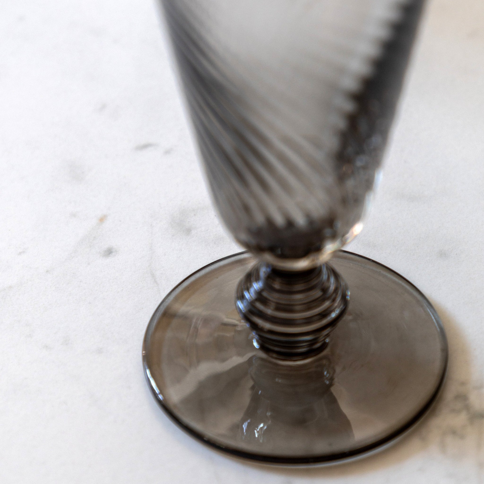 Grey Swirl Flute Glass Set Of 4 - DHD Swirl Flute Glass Smoked Grey 4Pk Sterling Home 3