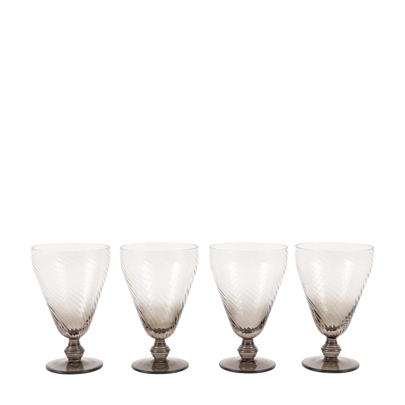 Green Wine Glasses Set Of 4 - DHD Swirl Wine Glass Smoked Grey 4Pk Sterling Home 4