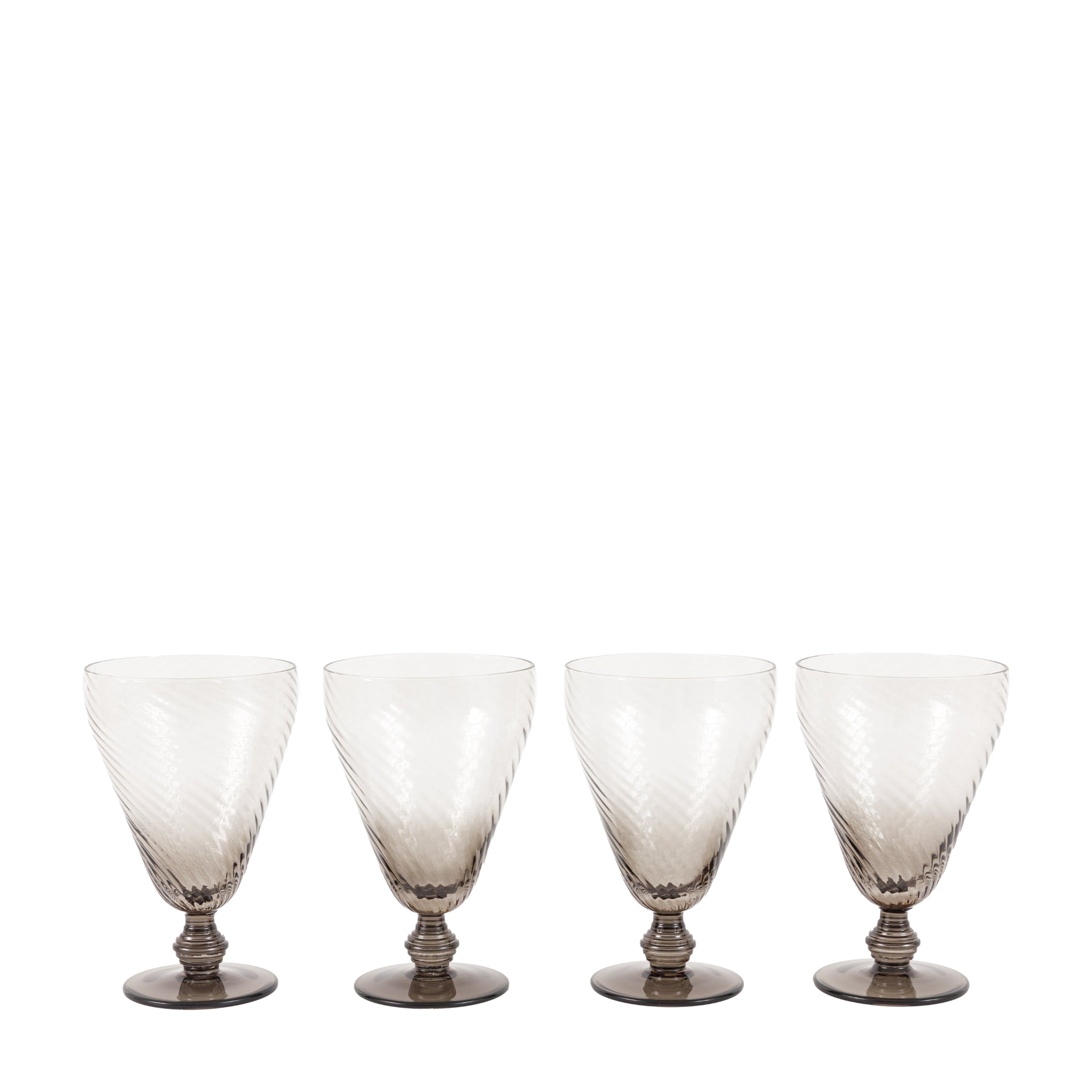 Green Wine Glasses Set Of 4 - DHD Swirl Wine Glass Smoked Grey 4Pk Sterling Home 4