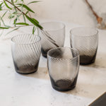 Grey Swirl Tumber Glass Set Of 4 - DHD Swirl Tumbler Glass Smoked Grey 4Pk Sterling Home 1