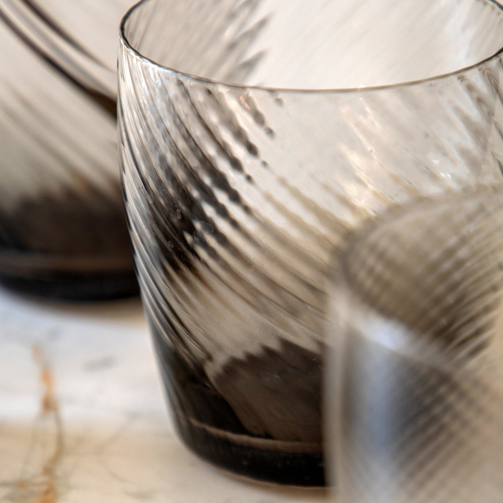 Grey Swirl Tumber Glass Set Of 4 - DHD Swirl Tumbler Glass Smoked Grey 4Pk Sterling Home 2