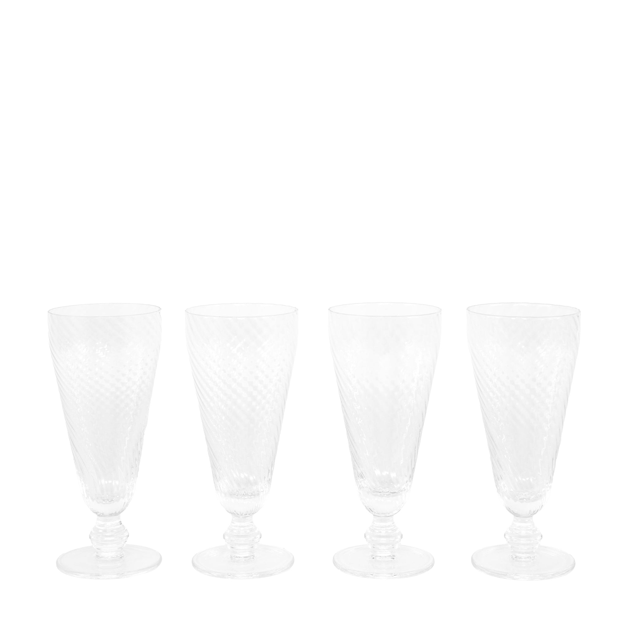 Clear Swirl Flute Glass Set Of 4 - DHD Swirl Flute Glass Clear 4Pk Sterling Home 3