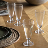 Clear Swirl Flute Glass Set Of 4