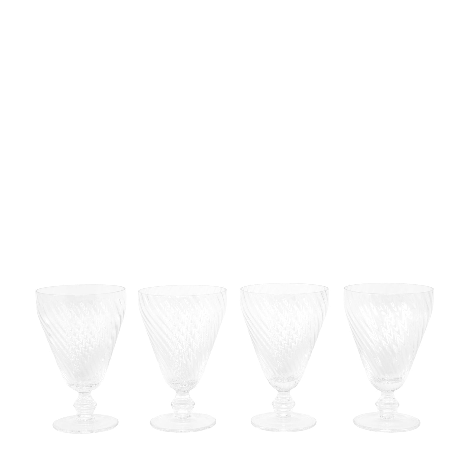 Clear Swirl Wine Glass Set Of 4 - DHD Swirl Wine Glass Clear 4Pk Sterling Home 4