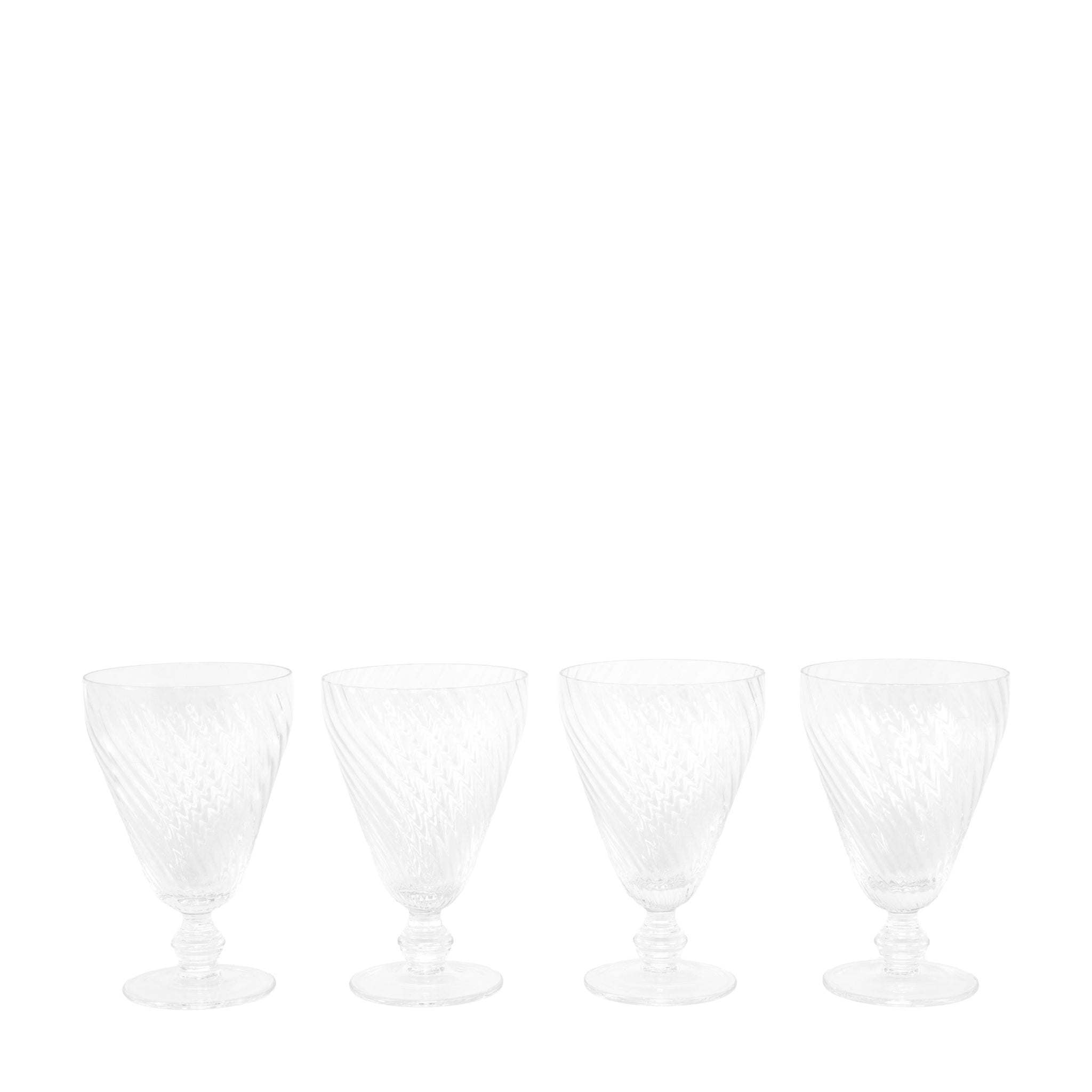 Clear Swirl Wine Glass Set Of 4 - DHD Swirl Wine Glass Clear 4Pk Sterling Home 4