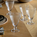 Clear Swirl Wine Glass Set Of 4