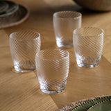 Clear Swirl Tumber Glass Set Of 4