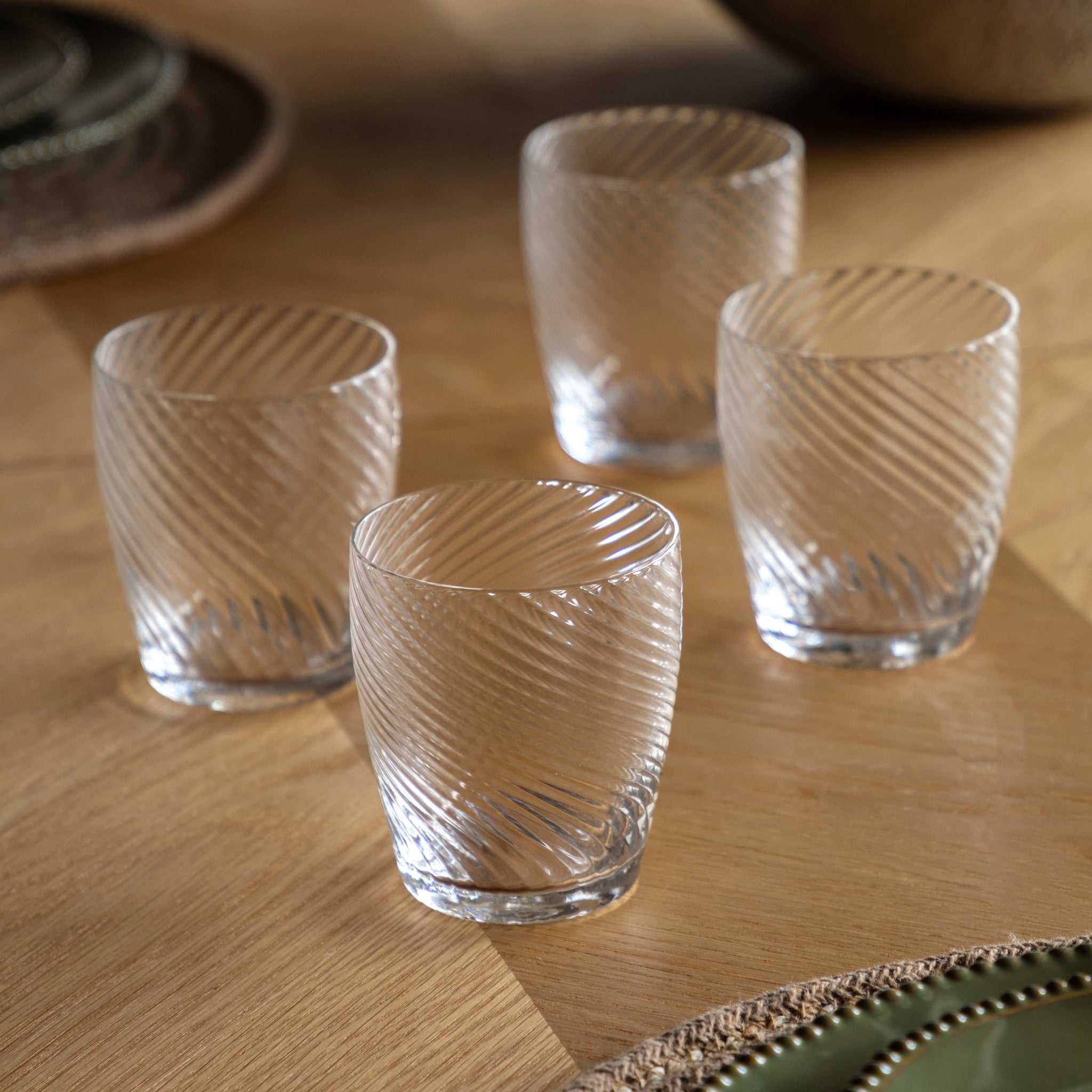 Clear Swirl Tumber Glass Set Of 4 - DHD Swirl Tumbler Glass Clear 4Pk Sterling Home 1