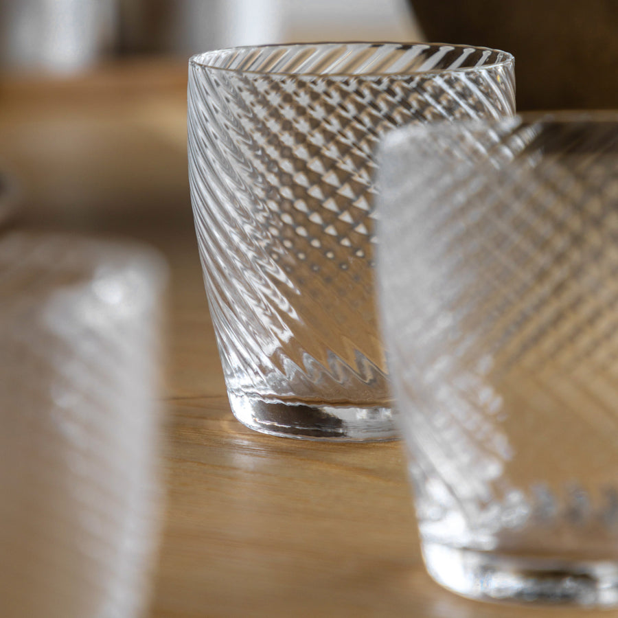 Clear Swirl Tumber Glass Set Of 4 - DHD Swirl Tumbler Glass Clear 4Pk Sterling Home 2