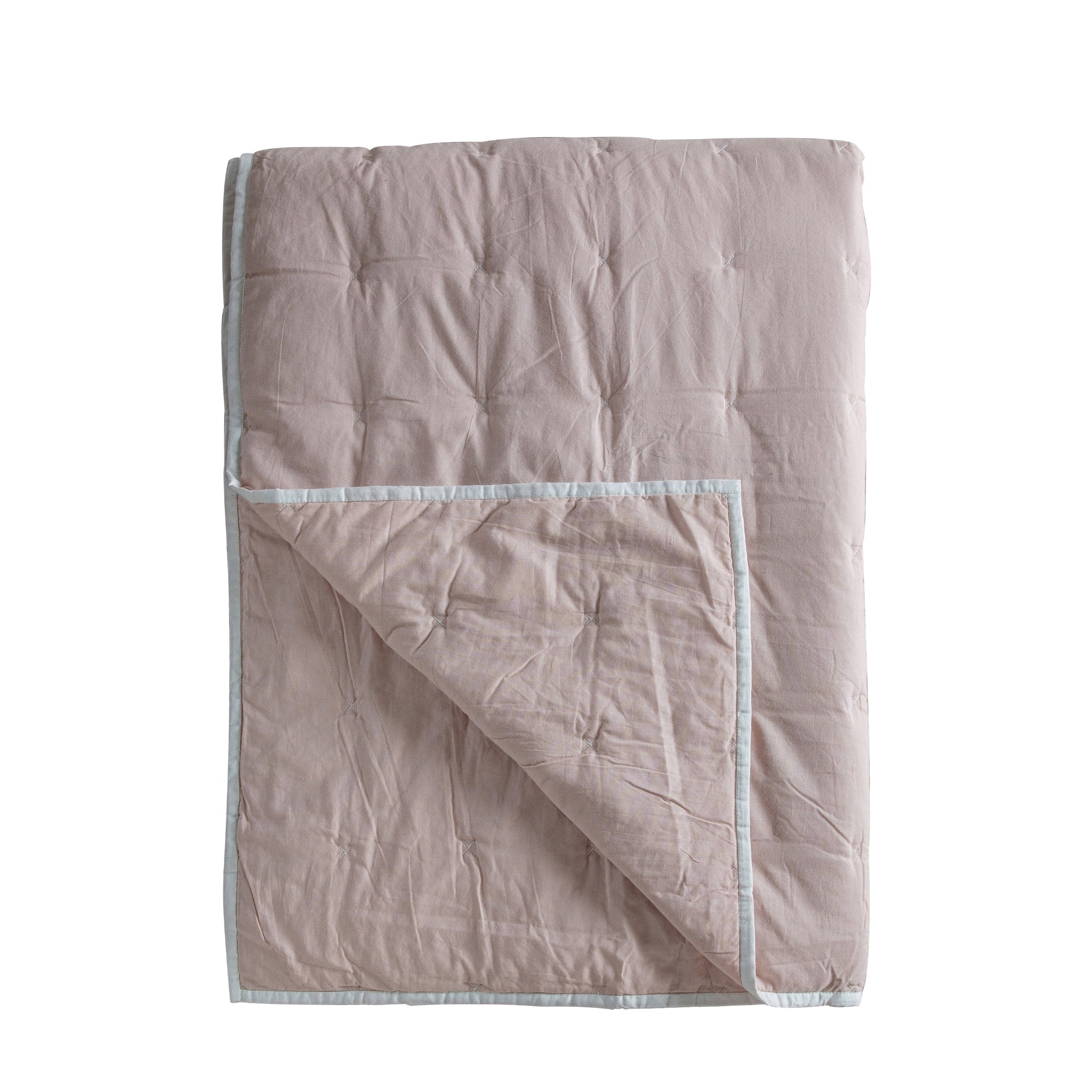 Cotton Stitch Pink Bedspread - Cotton Stitch Bedspread White Blush 240x260CM Sterling Home 4