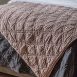 Quilted Cotton Velvet Pink Bedspread - Quilted Cotton Velvet Bedsp Blush 240x260CM Sterling Home 3