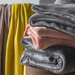 Rolled Flannel Pink Throw - Rolled Flannel Fleece Blush 140x180CM Sterling Home 4