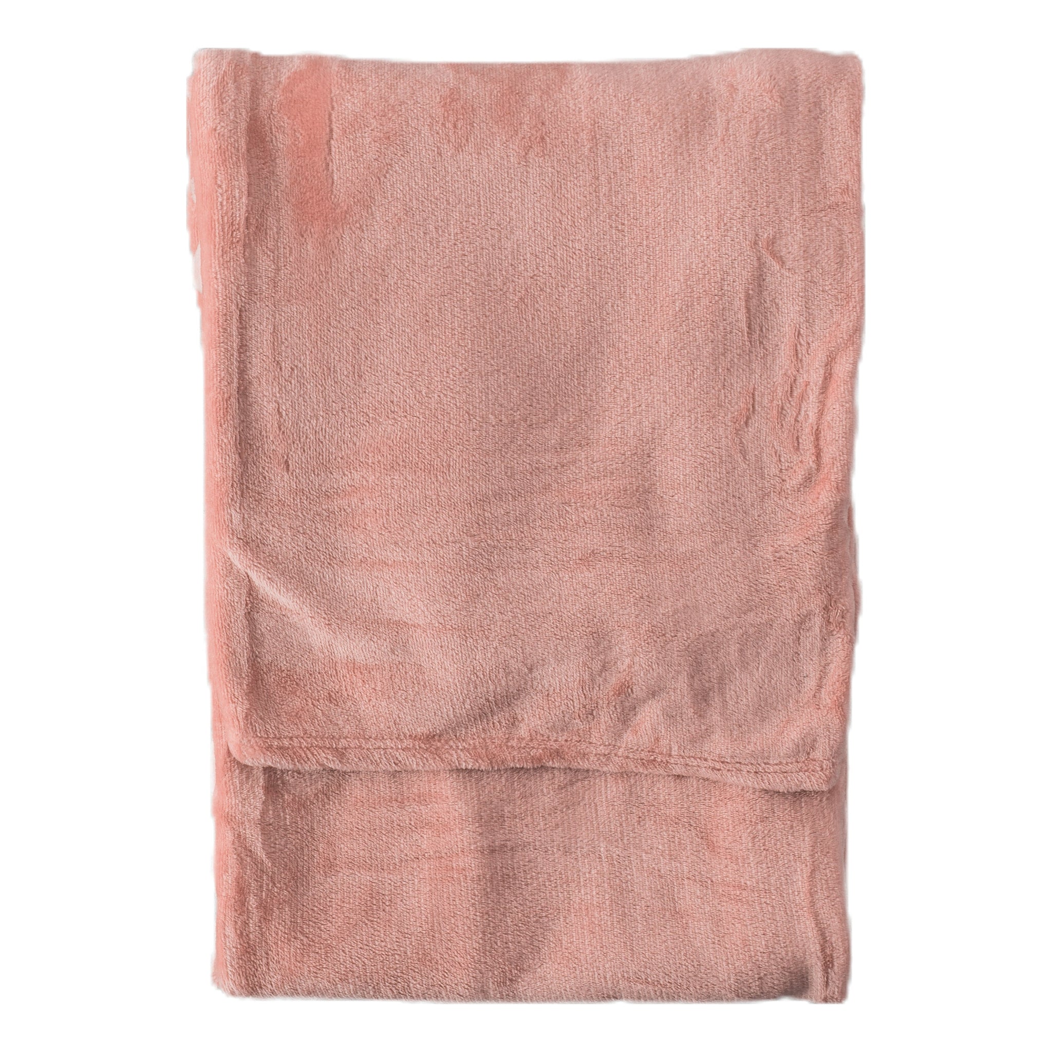 Rolled Flannel Pink Throw - Rolled Flannel Fleece Blush 140x180CM Sterling Home 3