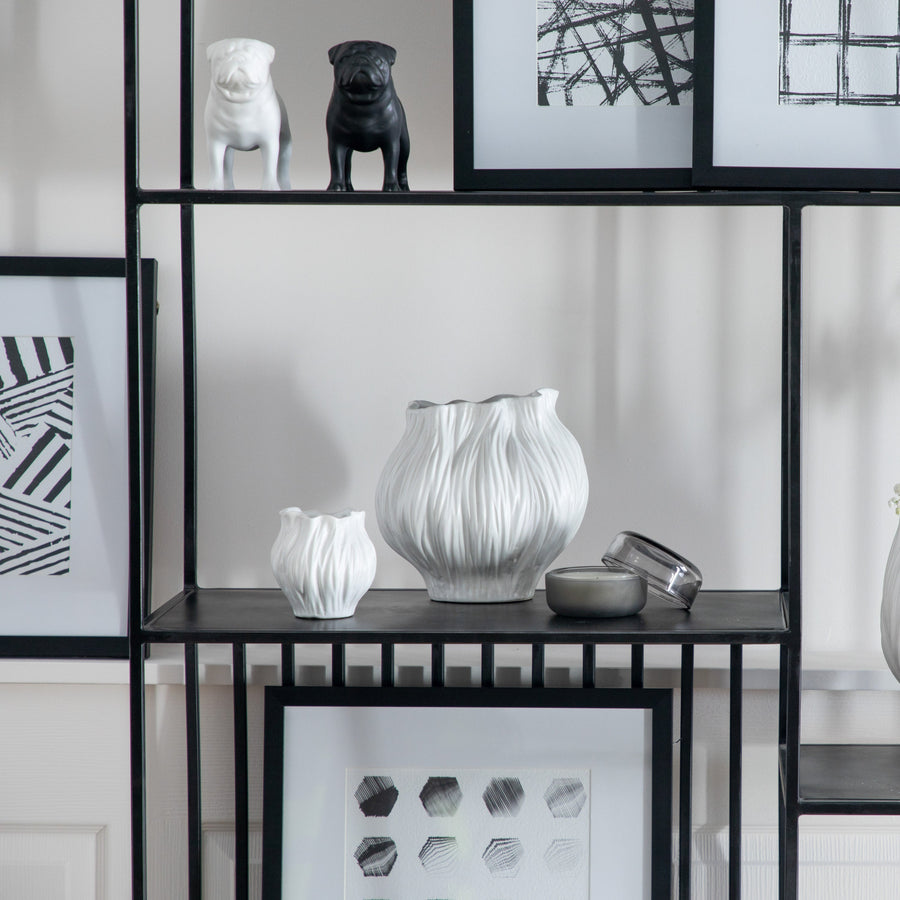 Flora White Vase Medium - Flora Vase Medium White Sterling Home 1