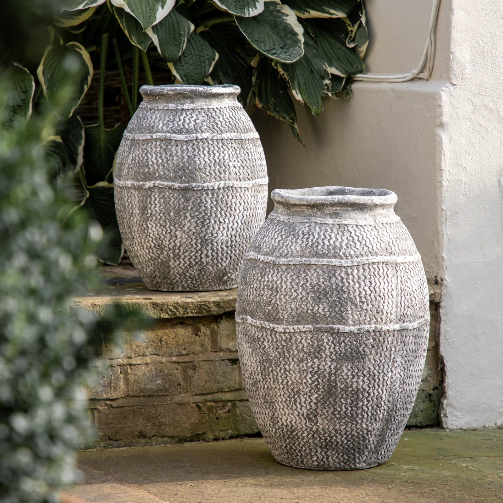 Zante Antique Grey Vase Large - Zante Vase Large Antique Grey Sterling Home 1