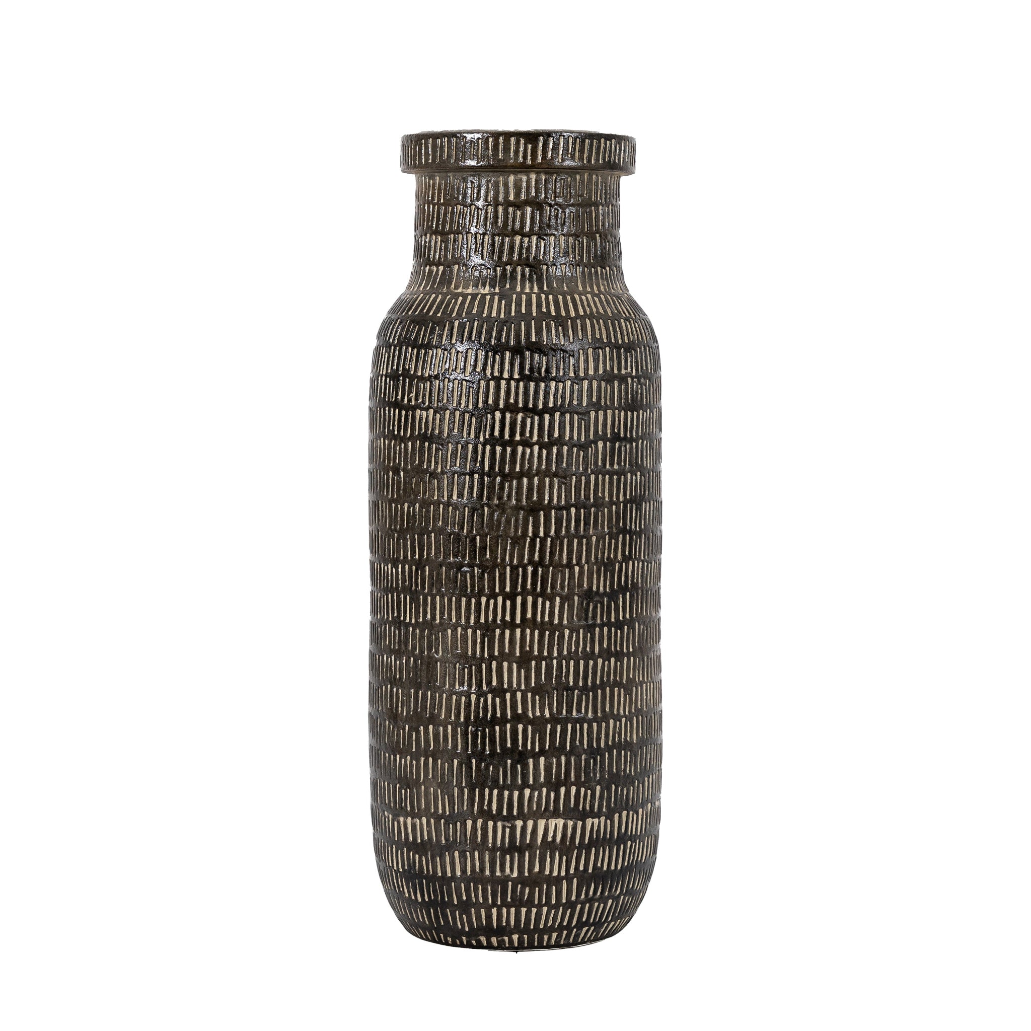 Sgraffito Tall Black Vase - Sgraffito Vase Tall Black Sterling Home 1