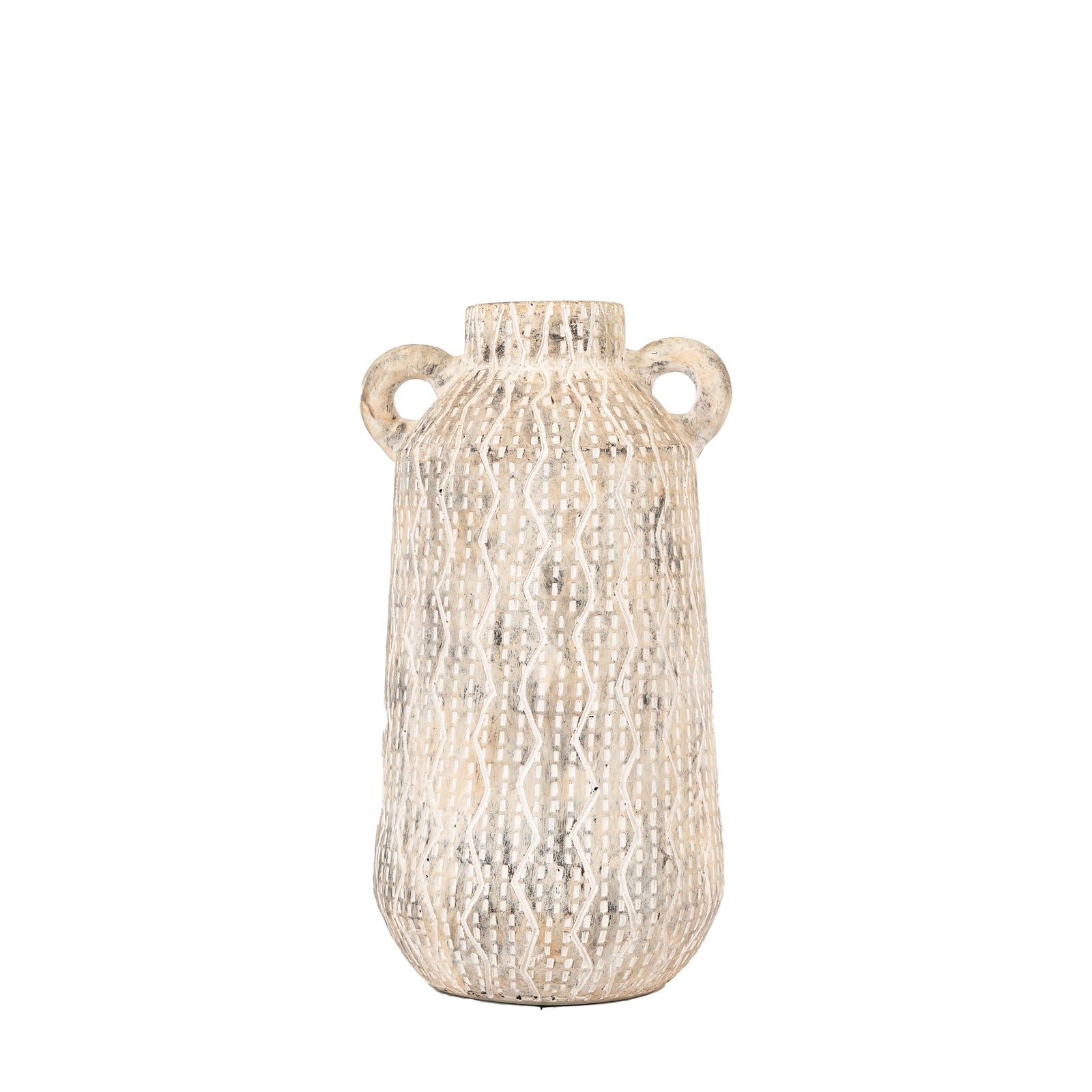 Ica White Medium Vase - Ica Vase Medium Earthy White Sterling Home 2