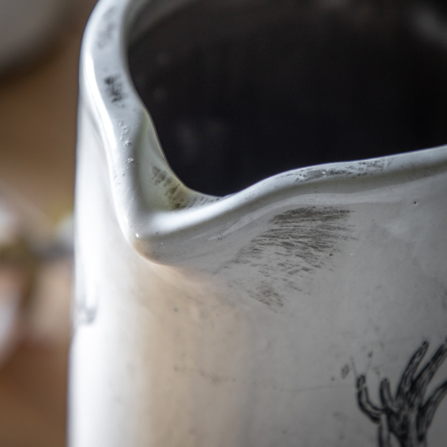 Stag Pitcher Vase Large - Stag Pitcher Vase Large Distressed Sterling Home 2