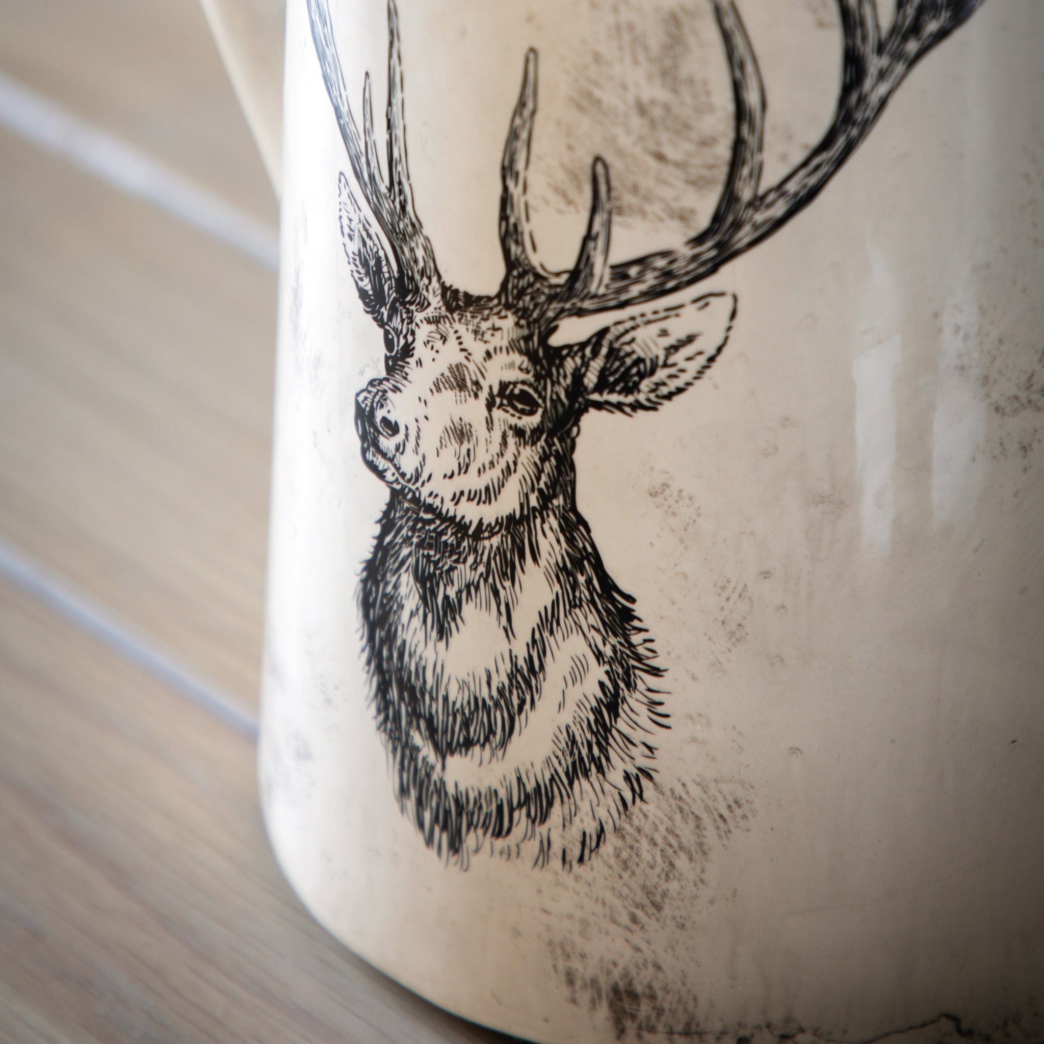 Stag Pitcher Vase Medium - Stag Pitcher Vase Medium Distressed Sterling Home 3