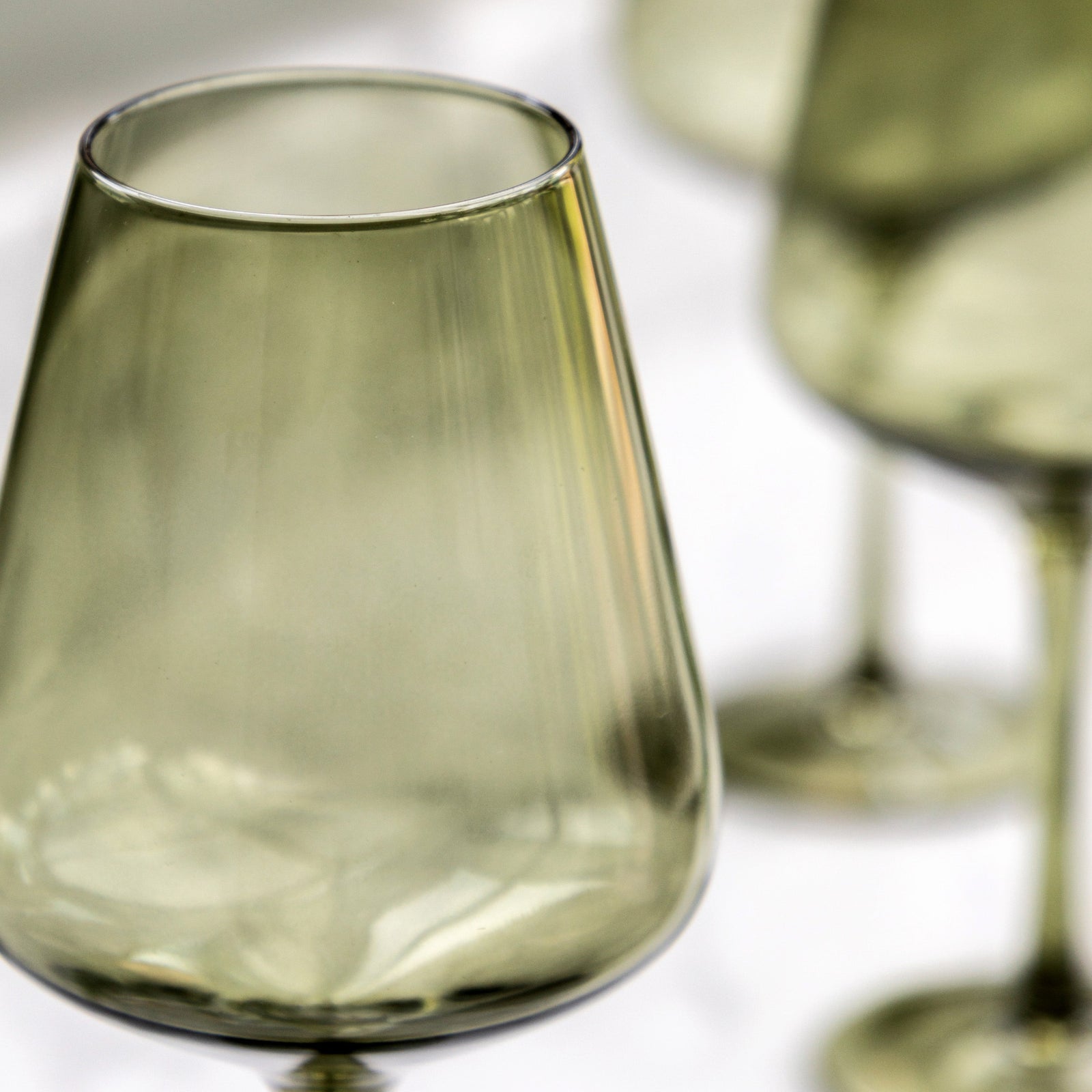 Set Of 4 Green Wine Glasses - DHD Wine Glass Smokey Green 4Pk Sterling Home 2