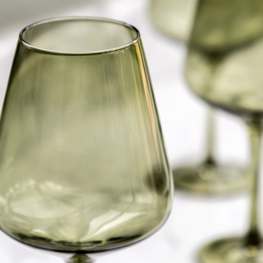 Set Of 4 Wine Glasses Green Sterling Home 2