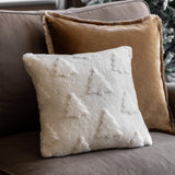 Fluffy White Christmas Tree Cushion