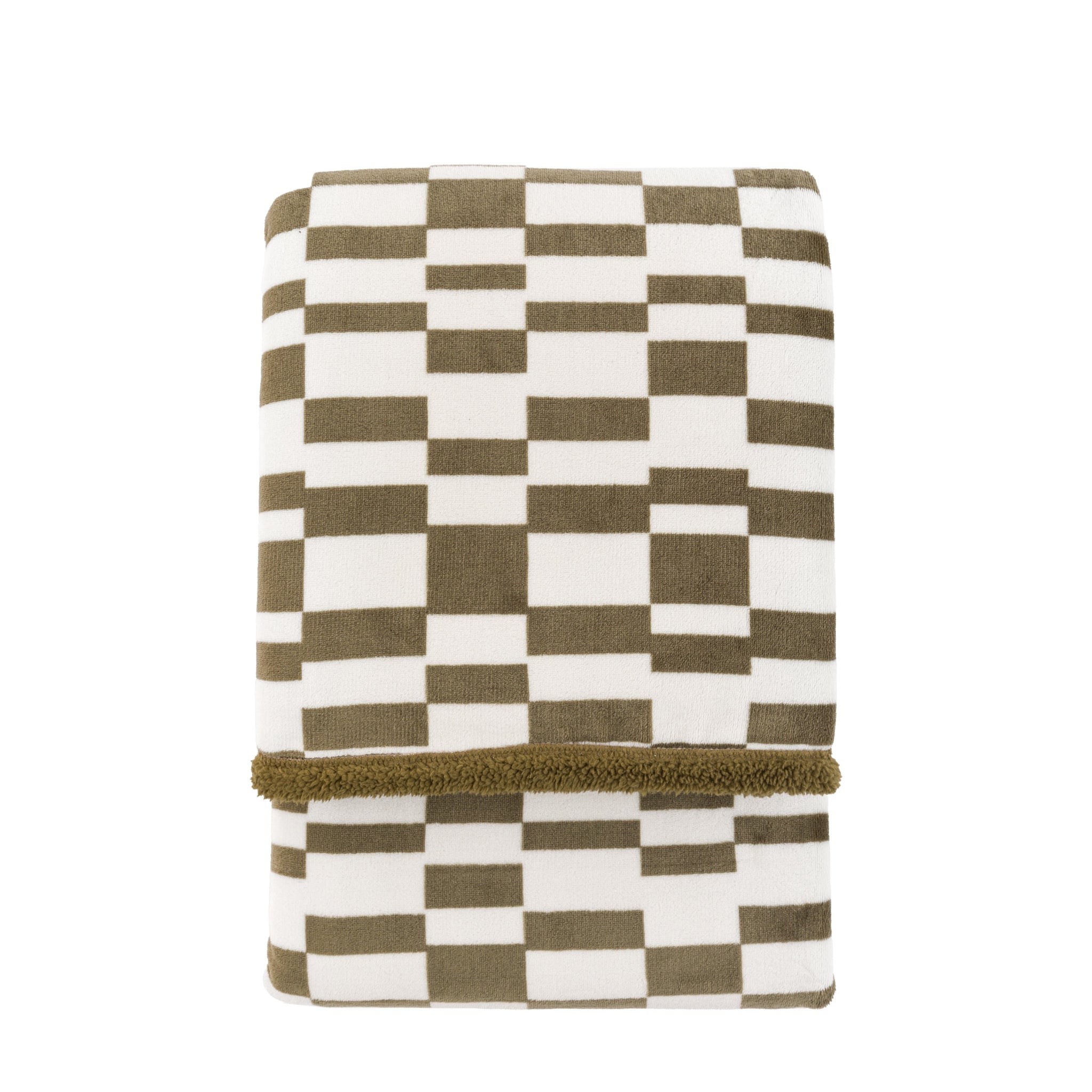 Lohko Sherpa Green Throw - Lohko Sherpa Throw Olive 152x177CM Sterling Home 4