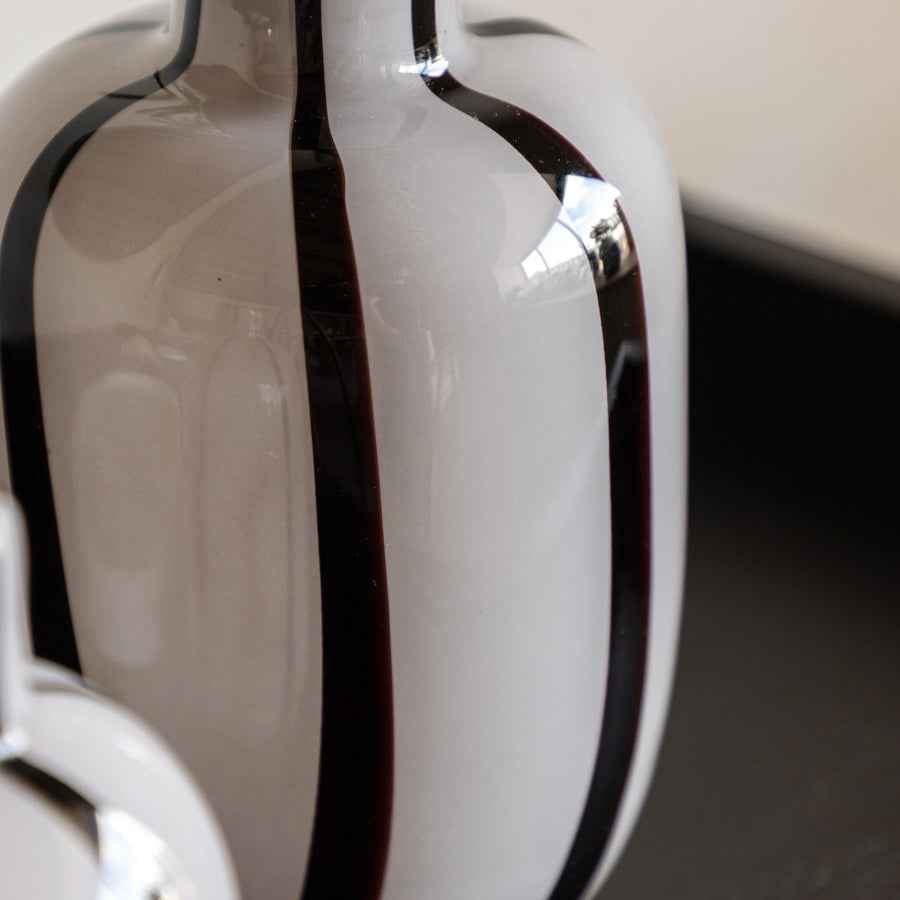 Linea Stripe Monochrome Vase Set Of 2 - DHD Linea Stripe Glass Vase Monochrome 2Pk Sterling Home 2