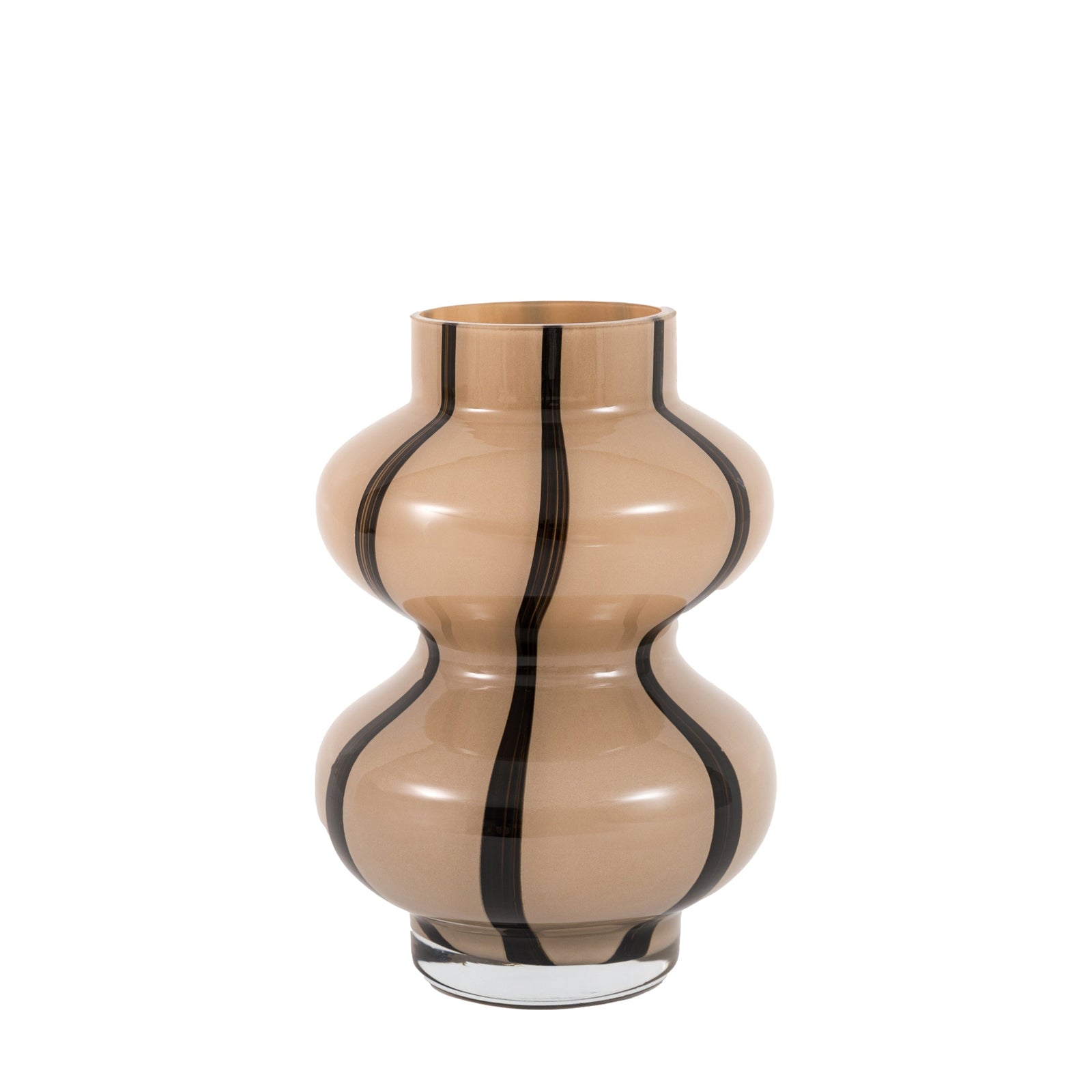 Forma Swirl Brown And Black Vase - Forma Swirl Glass Vase Camel & Black Sterling Home 3