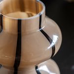 Forma Swirl Brown And Black Vase - Forma Swirl Glass Vase Camel & Black Sterling Home 2