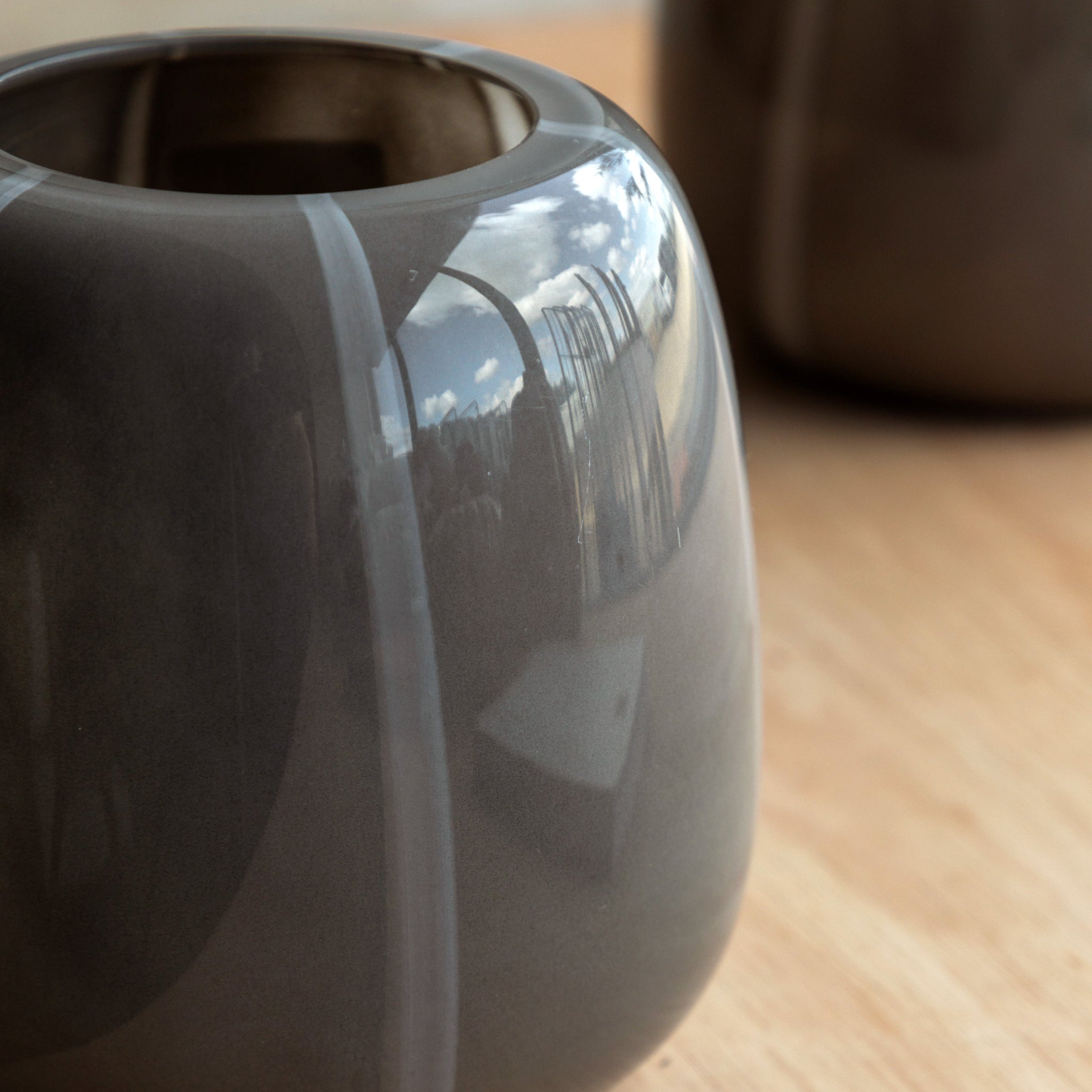 Claro Stripe Glass Vase Grey Small - Claro Stripe Glass Vase Taupe Small Sterling Home 2