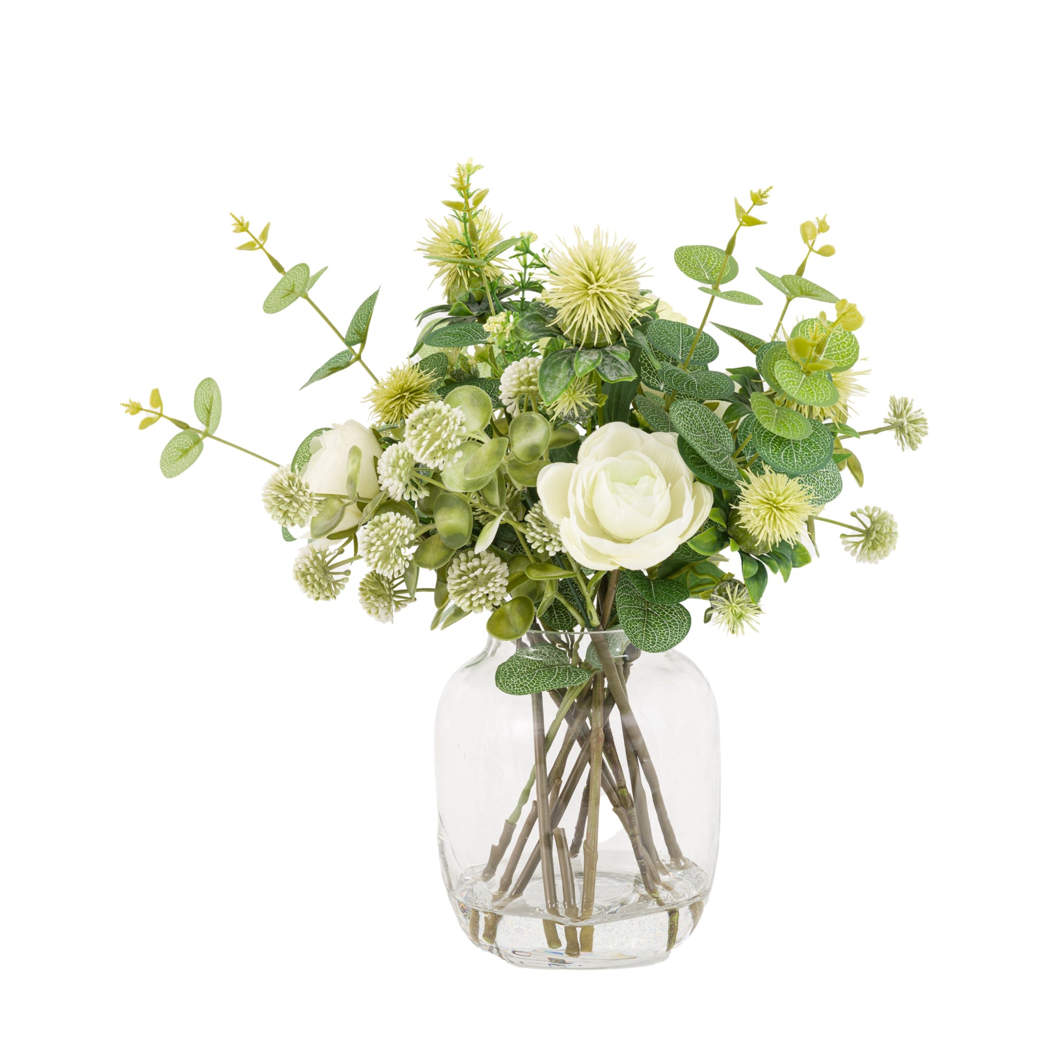 Artificial Rose Eucalyptus Vase Arrangement - Rose Eucalyptus Vase Arrangement Sterling Home 4