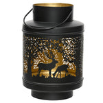 Iron Lantern Black Deer - I Black Iron Latern Deer 22CM Sterling Home 1
