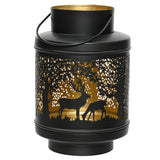 Iron Lantern Black Deer